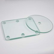 tempered glass factory CNC precision drilling super white glass/custom high borosilicate glass proce